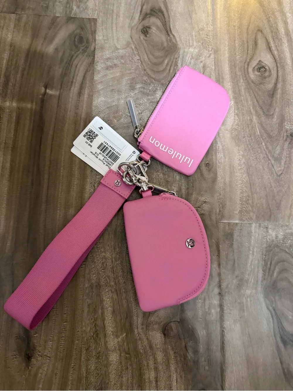 NWT Lululemon Dual Pouch Wristlet Pink